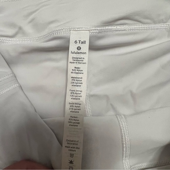 Lululemon Pace Rival Skirt White Size 6 Tall Athleisure Workout Tennis - Picture 4 of 13